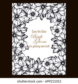 Invitation with floral background