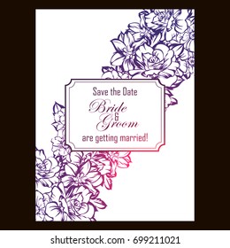 Invitation with floral background