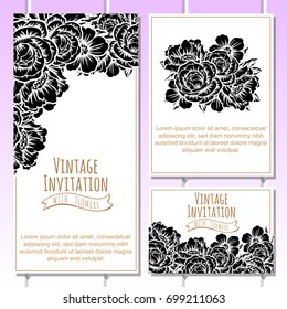 Invitation with floral background