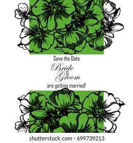 Invitation with floral background