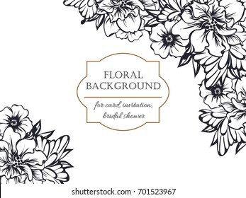Invitation with floral background