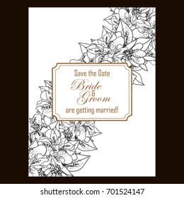 Invitation with floral background