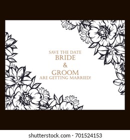 Invitation with floral background