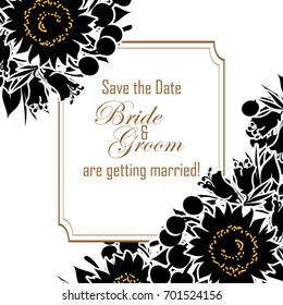 Invitation with floral background