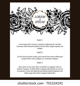 Invitation with floral background