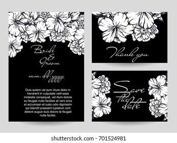 Invitation with floral background