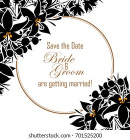 Invitation with floral background