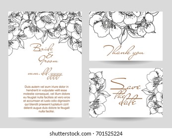 Invitation with floral background