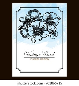 Invitation with floral background