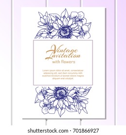 Invitation with floral background Invitation with floral background