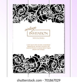Invitation with floral background