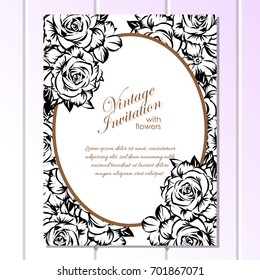 Invitation with floral background