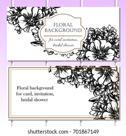 Invitation with floral background