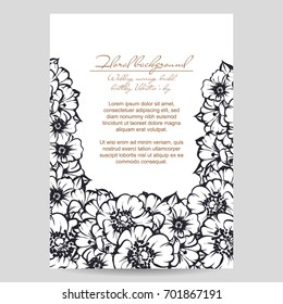 Invitation with floral background