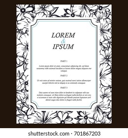 Invitation with floral background
