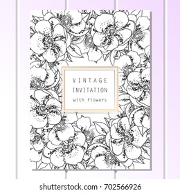 Invitation with floral background