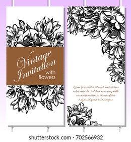 Invitation with floral background