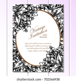 Invitation with floral background