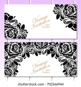 Invitation with floral background