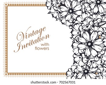 Invitation with floral background