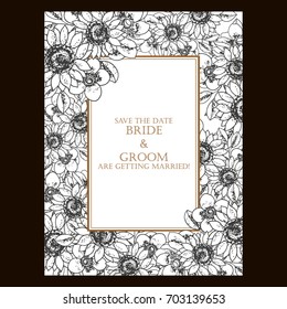 Invitation with floral background