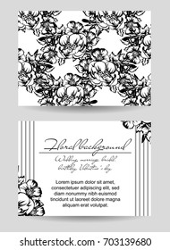 Invitation with floral background
