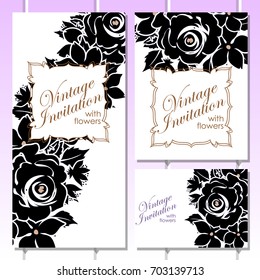 Invitation with floral background