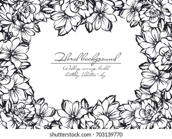 Invitation with floral background