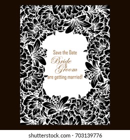 Invitation with floral background