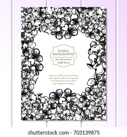 Invitation with floral background