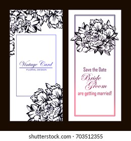 Invitation with floral background