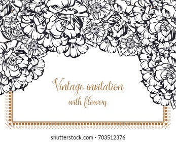 Invitation with floral background