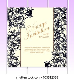 Invitation with floral background