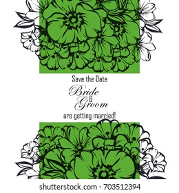 Invitation with floral background