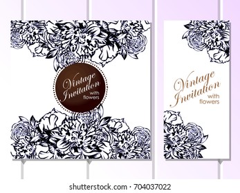 Invitation with floral background