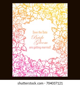Invitation with floral background