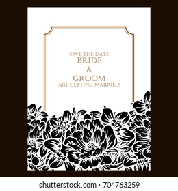 Invitation with floral background