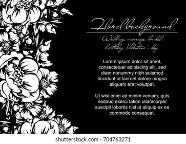 Invitation with floral background