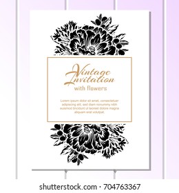 Invitation with floral background