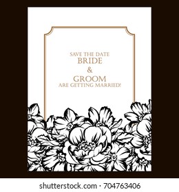 Invitation with floral background