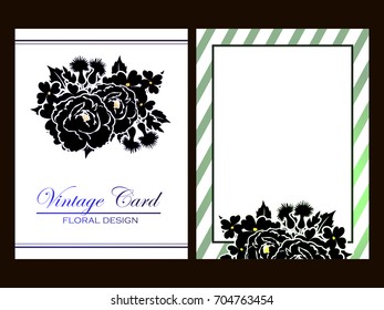 Invitation with floral background