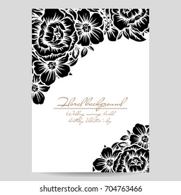 Invitation with floral background