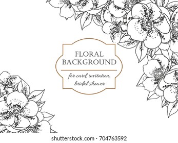 Invitation with floral background
