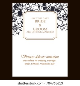 Invitation with floral background