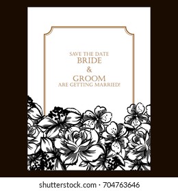 Invitation with floral background