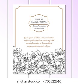 Invitation with floral background