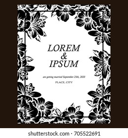 Invitation with floral background