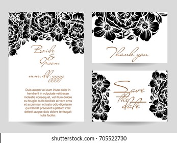 Invitation with floral background