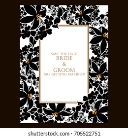 Invitation with floral background