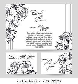 Invitation with floral background